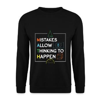 Pi-Tag: Mistakes enable thinking - Unisex Sweatshirt - black - Front - Alina (178cm) & Michal (187cm)