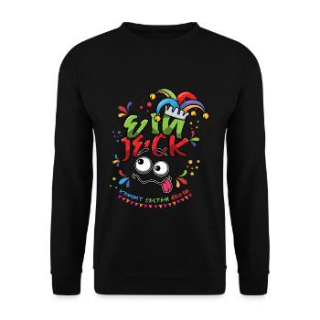 Karneval Ein Jeck Kommt Selten Allein Bunt - Unisex Pullover - Schwarz - Vorne - Alina (178cm) & Michal (187cm)