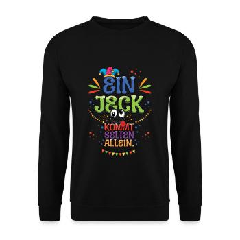 Carnival A Jeck rarely comes alone - Unisex Sweatshirt - black - Front - Alina (178cm) & Michal (187cm)
