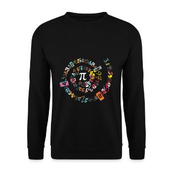 Colorful Pi Day Spiral with Numbers 3.14159 - Unisex Sweatshirt - black - Front - Alina (178cm) & Michal (187cm)