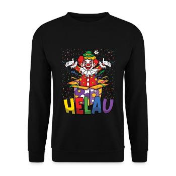Helau Carnaval Clown Confettis Fête Colorée - Sweat-shirt Unisexe - noir - Devant - Alina (178cm) & Michal (187cm)