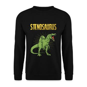 Stinosaure Pi Tag Dinosaure Design - Sweat-shirt Unisexe - noir - Devant - Alina (178cm) & Michal (187cm)