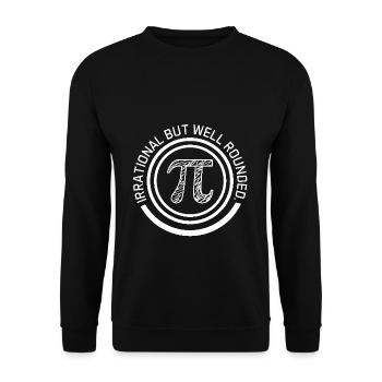 Pi-Tag: Irrational Aber Gut Gerundet - Unisex Pullover - Schwarz - Vorne - Alina (178cm) & Michal (187cm)