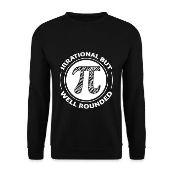 Pi-Tag: Irrational Aber Gut Gerundet - Unisex Pullover - Schwarz - Vorne - Alina (178cm) & Michal (187cm)