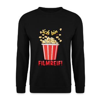 Carnival I'm Cinematic Popcorn Fun - Unisex Sweatshirt - black - Front - Alina (178cm) & Michal (187cm)