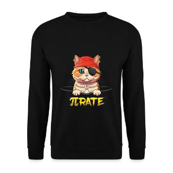 Pi Day Cat Pirate Δ Rate Illustration - Sweat-shirt Unisexe - noir - Devant - Alina (178cm) & Michal (187cm)