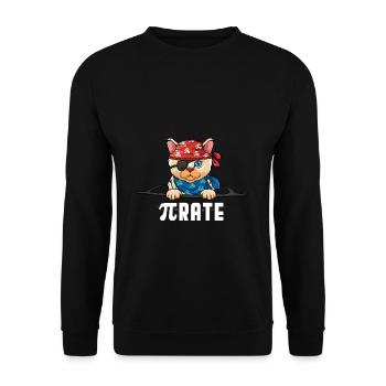 Pi Tag Pirate Cat Design - Sweat-shirt Unisexe - noir - Devant - Alina (178cm) & Michal (187cm)