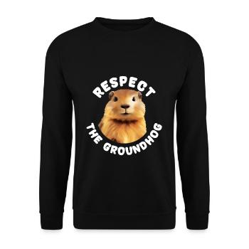 Ehre Das Murmeltier Motiv Respekt - Unisex Pullover - Schwarz - Vorne - Alina (178cm) & Michal (187cm)