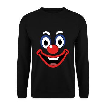 Carnival Funny Clown Face Costume - Unisex Sweatshirt - black - Front - Alina (178cm) & Michal (187cm)