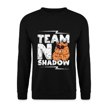 Team No Shadow Murmeltier Tag Spaß - Unisex Pullover - Schwarz - Vorne - Alina (178cm) & Michal (187cm)