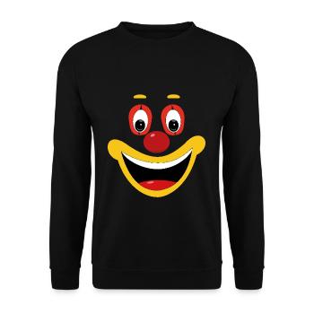 Fasching Clown Gesicht Lustig Fasching Feier Spaß - Unisex Pullover - Schwarz - Vorne - Alina (178cm) & Michal (187cm)