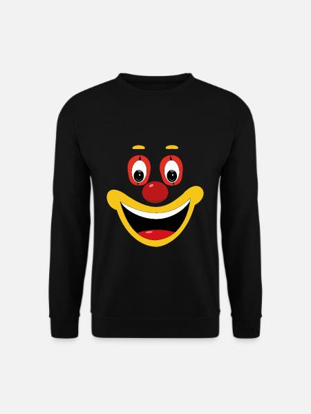 Fasching Clown Gesicht Lustig Fasching Feier Spaß - Unisex Pullover - Schwarz