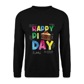 Happy Pi Day Mathematik Liebhaber Design - Unisex Pullover - Schwarz - Vorne - Alina (178cm) & Michal (187cm)