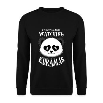 J’étais debout toute la nuit K-dramas Panda - Sweat-shirt Unisexe - noir - Devant - Alina (178cm) & Michal (187cm)