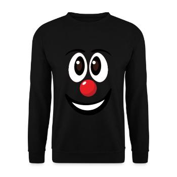 carnaval drôle clown visage nez rouge - Sweat-shirt Unisexe - noir - Devant - Alina (178cm) & Michal (187cm)