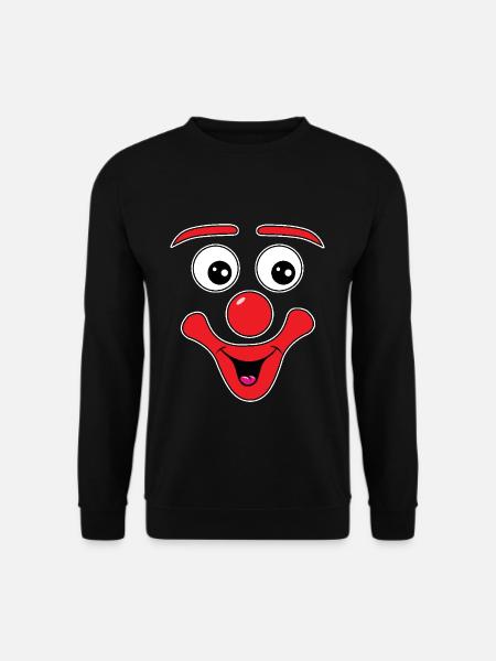Lustiges Gesicht Fasching Karneval Party Clown - Unisex Pullover - Schwarz