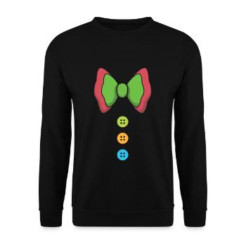 Carnival colorful bow tie and buttons - Unisex Sweatshirt - black - Front - Alina (178cm) & Michal (187cm)