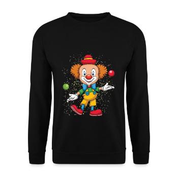 Carnaval Clown Coloré Costume Drôle Visage - Sweat-shirt Unisexe - noir - Devant - Alina (178cm) & Michal (187cm)