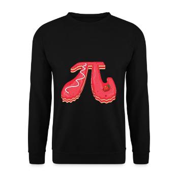 Sweet Pi Day Motif with Strawberry Cake - Unisex Sweatshirt - black - Front - Alina (178cm) & Michal (187cm)