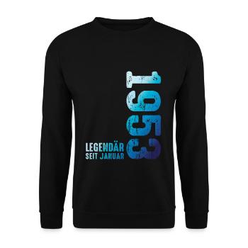 Limited Edition January 1953 Legendär Seit January - Unisex Pullover - Schwarz - Vorne - Alina (178cm) & Michal (187cm)