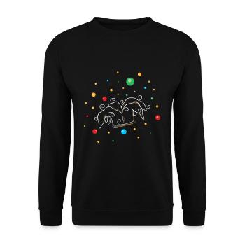 Carnival Colorful Jester's Hat with Confetti - Unisex Sweatshirt - black - Front - Alina (178cm) & Michal (187cm)