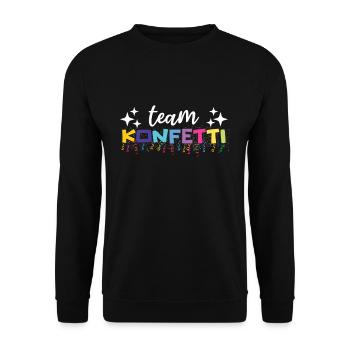 Costume de fête Confettis de l’équipe du carnaval - Sweat-shirt Unisexe - noir - Devant - Alina (178cm) & Michal (187cm)