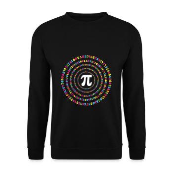 Colorful cycle for Pi Day with number spiral - Unisex Sweatshirt - black - Front - Alina (178cm) & Michal (187cm)