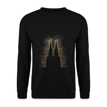 Karneval Köln Dom Feiern Buntes Konfetti - Unisex Pullover - Schwarz - Vorne - Alina (178cm) & Michal (187cm)