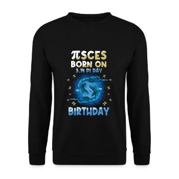 Pi Tag Fische Geboren Am 3.14 Geburtstag - Unisex Pullover - Schwarz - Vorne - Alina (178cm) & Michal (187cm)