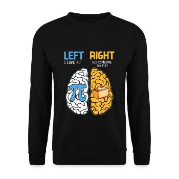 Pi Tag Brain Humor: Left I Love Pi - Unisex Sweatshirt - black - Front - Alina (178cm) & Michal (187cm)