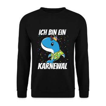Ich Bin Ein Karnewal Wal Karneval Lustig - Unisex Pullover - Schwarz - Vorne - Alina (178cm) & Michal (187cm)