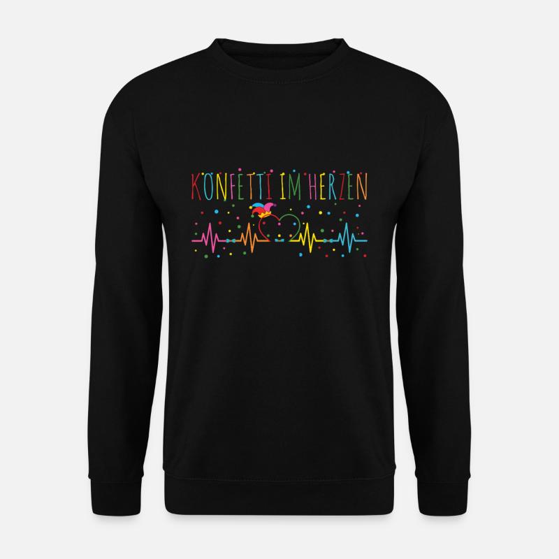 Karneval Konfetti Im Herzen - Unisex Pullover - Schwarz