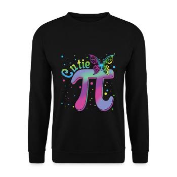 Cutie Pi Day for Math Fans with Butterfly - Unisex Sweatshirt - black - Front - Alina (178cm) & Michal (187cm)