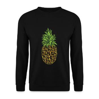 Ananas Pi Zeichen Tag Lustiges Design - Unisex Pullover - Schwarz - Vorne - Alina (178cm) & Michal (187cm)