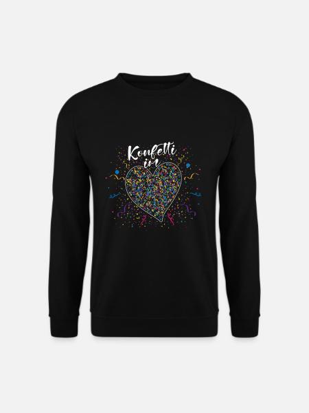 Fasching Konfetti Im Herz Bunt Karneval Party - Unisex Pullover - Schwarz