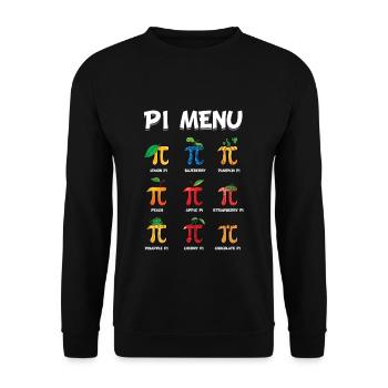 Pi Menü Entdecke Lustige Pi Day Früchte - Unisex Pullover - Schwarz - Vorne - Alina (178cm) & Michal (187cm)