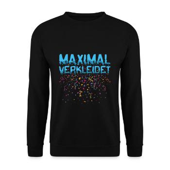 Fasching Maximal Verkleidet Konfetti Party Kostüm - Unisex Pullover - Schwarz - Vorne - Alina (178cm) & Michal (187cm)