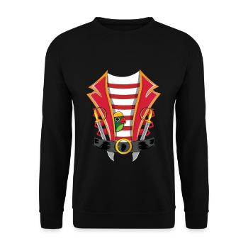 Carnaval Pirate Costume Perroquet Rouge - Sweat-shirt Unisexe - noir - Devant - Alina (178cm) & Michal (187cm)