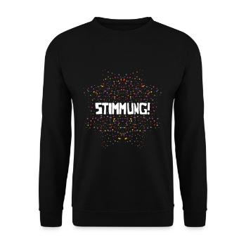 Fasching Stimmung Bunte Punkte Party - Unisex Pullover - Schwarz - Vorne - Alina (178cm) & Michal (187cm)