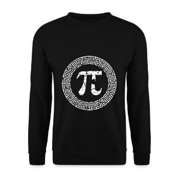 Pi Tag grec ancien motif Design - Sweat-shirt Unisexe - noir - Devant - Alina (178cm) & Michal (187cm)