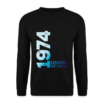 Limited Edition February 1974 Legendär Seit - Unisex Pullover - Schwarz - Vorne - Alina (178cm) & Michal (187cm)