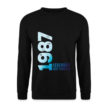 Limited Edition February 1987 Legendär Seit - Unisex Pullover - Schwarz - Vorne - Alina (178cm) & Michal (187cm)