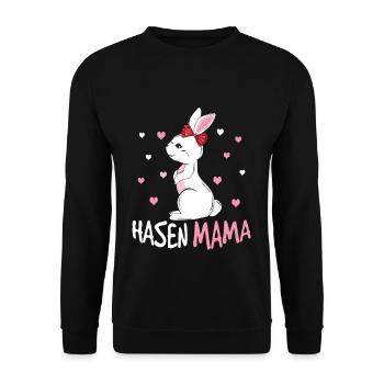 Loving bunny mom with heart - Unisex Sweatshirt - black - Front - Alina (178cm) & Michal (187cm)