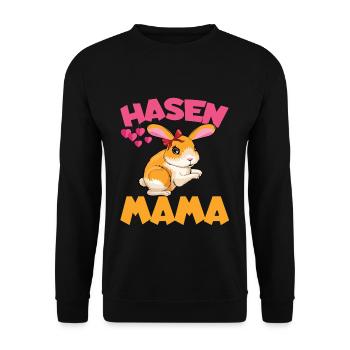 Cute bunny mom with hearts - Unisex Sweatshirt - black - Front - Alina (178cm) & Michal (187cm)
