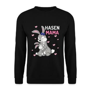 Loving Bunnies Maman Câlin - Sweat-shirt Unisexe - noir - Devant - Alina (178cm) & Michal (187cm)