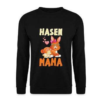 Lapins Maman Aimant Lapin Famille Illustration - Sweat-shirt Unisexe - noir - Devant - Alina (178cm) & Michal (187cm)