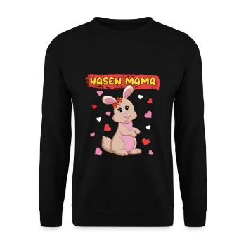 Bunny Mom Cute Bunny Motif for Mothers - Unisex Sweatshirt - black - Front - Alina (178cm) & Michal (187cm)
