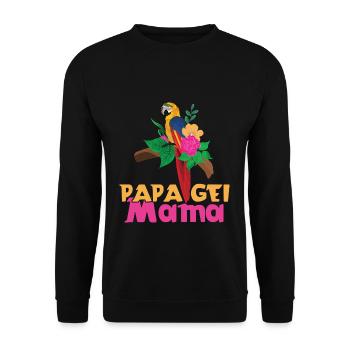 Parrot Mom Tropical Flowers Style - Unisex Sweatshirt - black - Front - Alina (178cm) & Michal (187cm)