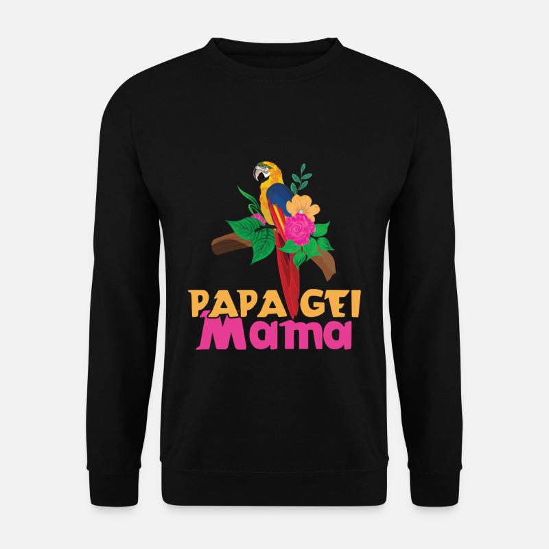 Papagei Mama Tropische Blüten Style - Unisex Pullover - Schwarz