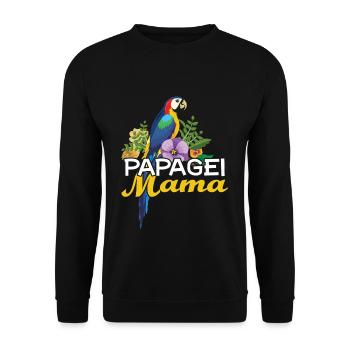 Perroquet Maman Motif Floral Coloré - Sweat-shirt Unisexe - noir - Devant - Alina (178cm) & Michal (187cm)